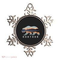 Montana Bear With Glacier National Park Lake Image Souvenir Ornament thumb 0