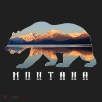 Montana Bear With Glacier National Park Lake Image Souvenir Hat thumb 2