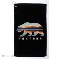 Montana Bear With Glacier National Park Lake Image Souvenir Golf Towel thumb 0