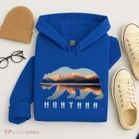 Montana Bear With Glacier National Park Lake Image Souvenir Hoodie thumb 4