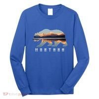 Montana Bear With Glacier National Park Lake Image Souvenir Long Sleeve Shirt thumb 0