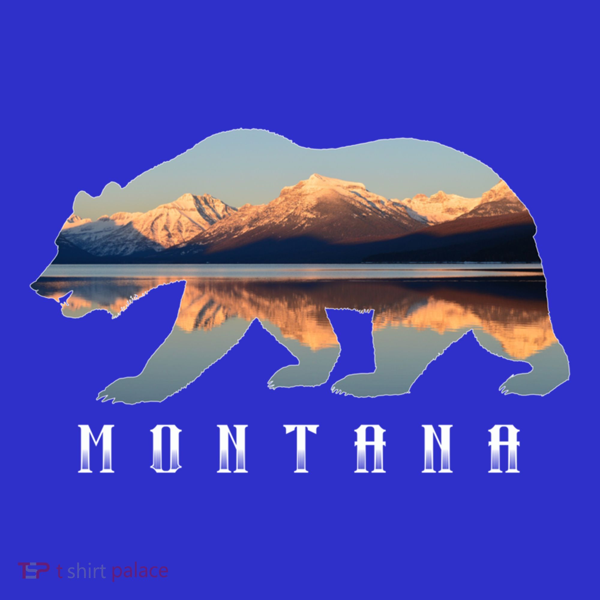 Montana Bear With Glacier National Park Lake Image Souvenir Apron