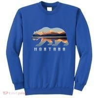 Montana Bear With Glacier National Park Lake Image Souvenir Sweatshirt thumb 0