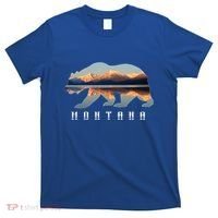 Montana Bear With Glacier National Park Lake Image Souvenir T-Shirt thumb 0