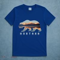 Montana Bear With Glacier National Park Lake Image Souvenir T-Shirt thumb 5
