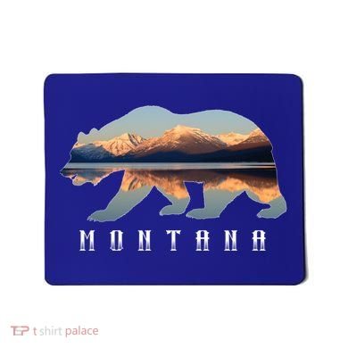 Montana Bear With Glacier National Park Lake Image Souvenir Mousepad
