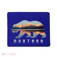 Montana Bear With Glacier National Park Lake Image Souvenir Mousepad thumb 0