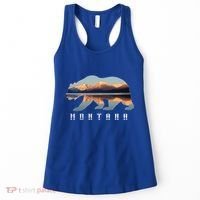 Montana Bear With Glacier National Park Lake Image Souvenir Women's Tank Top thumb 0