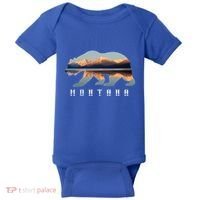 Montana Bear With Glacier National Park Lake Image Souvenir Baby Bodysuit thumb 0