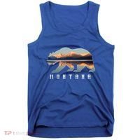 Montana Bear With Glacier National Park Lake Image Souvenir Tank Top thumb 0