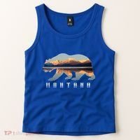 Montana Bear With Glacier National Park Lake Image Souvenir Tank Top thumb 2