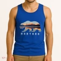 Montana Bear With Glacier National Park Lake Image Souvenir Tank Top thumb 3
