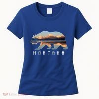 Montana Bear With Glacier National Park Lake Image Souvenir Women's T-Shirt thumb 0