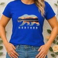 Montana Bear With Glacier National Park Lake Image Souvenir Women's T-Shirt thumb 2