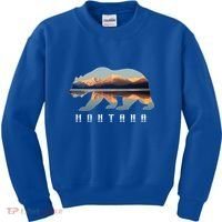 Montana Bear With Glacier National Park Lake Image Souvenir Kids Sweatshirt thumb 0