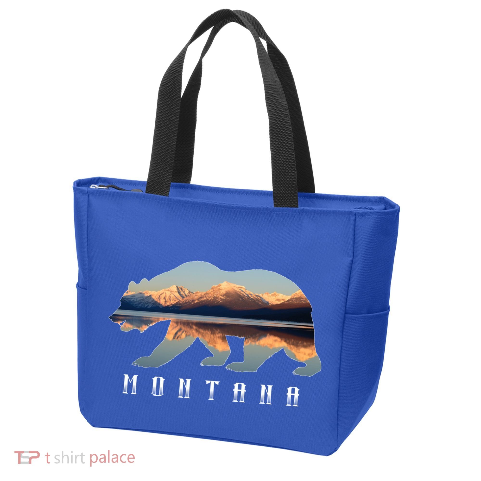 Montana Bear With Glacier National Park Lake Image Souvenir Tote Bag