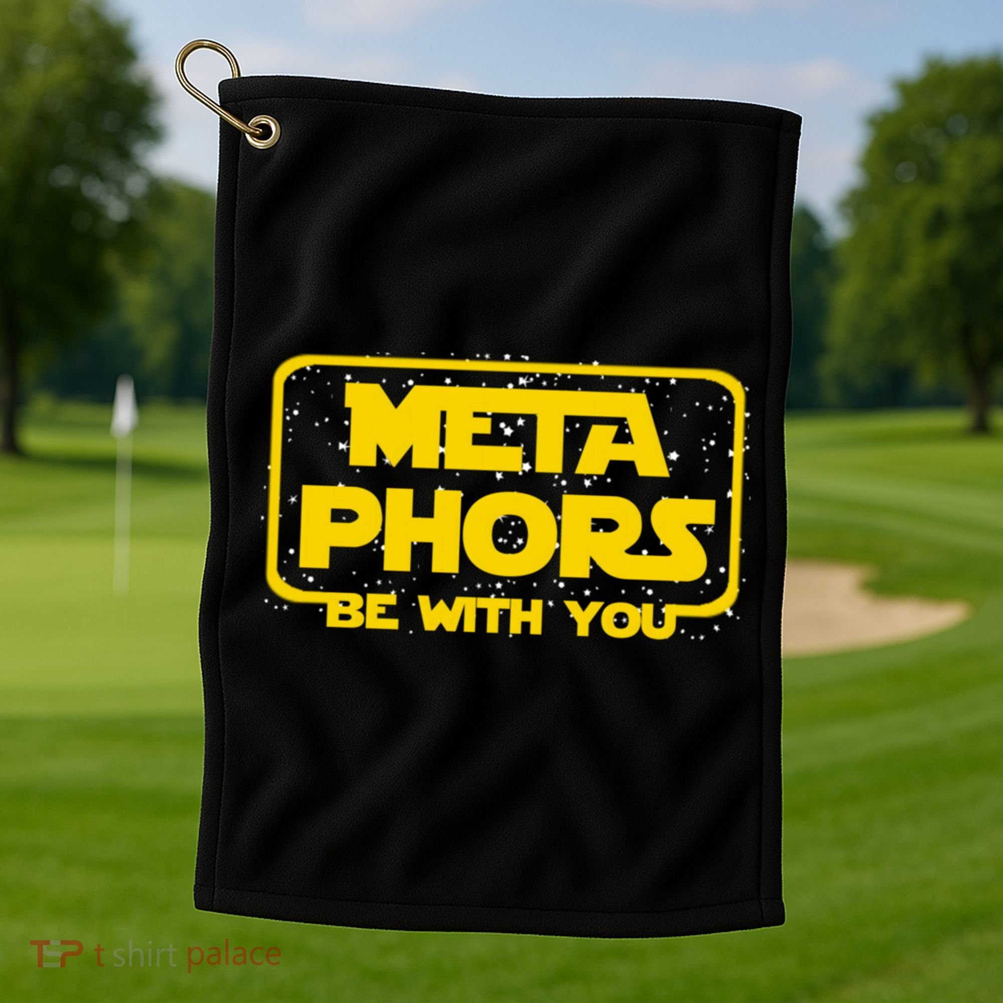 Metaphors Be With You Funny English Teacher Space Gift Golf Towel