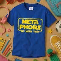 Metaphors Be With You Funny English Teacher Space Gift Kids T-Shirt thumb 3