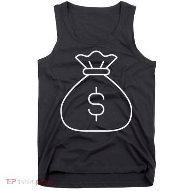 Money Bag With Dollar Sign Simple White Tank Top