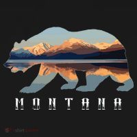 Montana Bear With Glacier National Park Lake Image Souvenir Coaster thumb 2