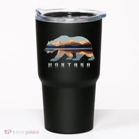 Montana Bear With Glacier National Park Lake Image Souvenir Tumbler thumb 0