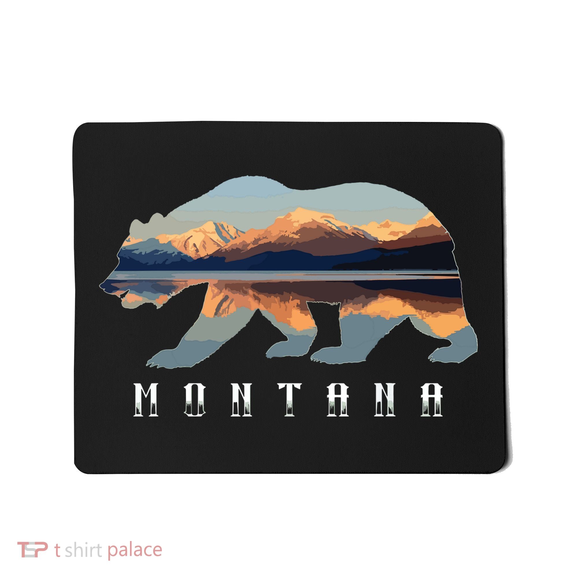 Montana Bear With Glacier National Park Lake Image Souvenir Mousepad