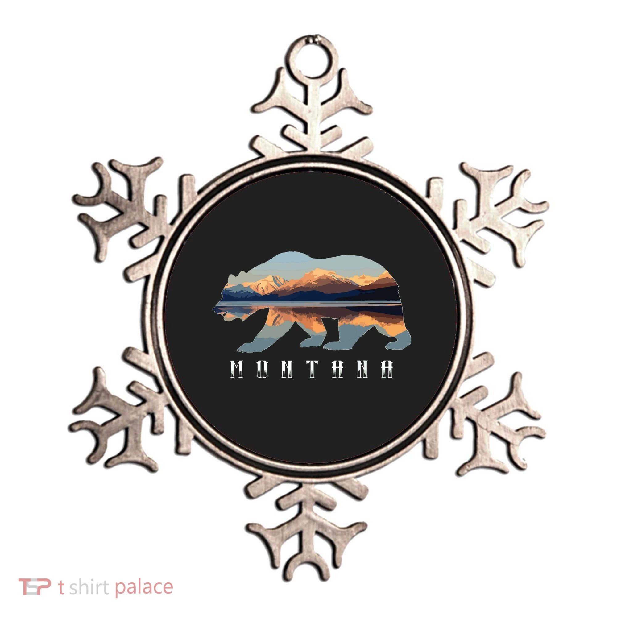 Montana Bear With Glacier National Park Lake Image Souvenir Ornament