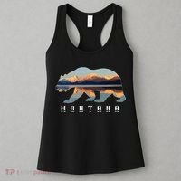 Montana Bear With Glacier National Park Lake Image Souvenir Women's Tank Top thumb 3