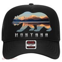 Montana Bear With Glacier National Park Lake Image Souvenir Hat thumb 0