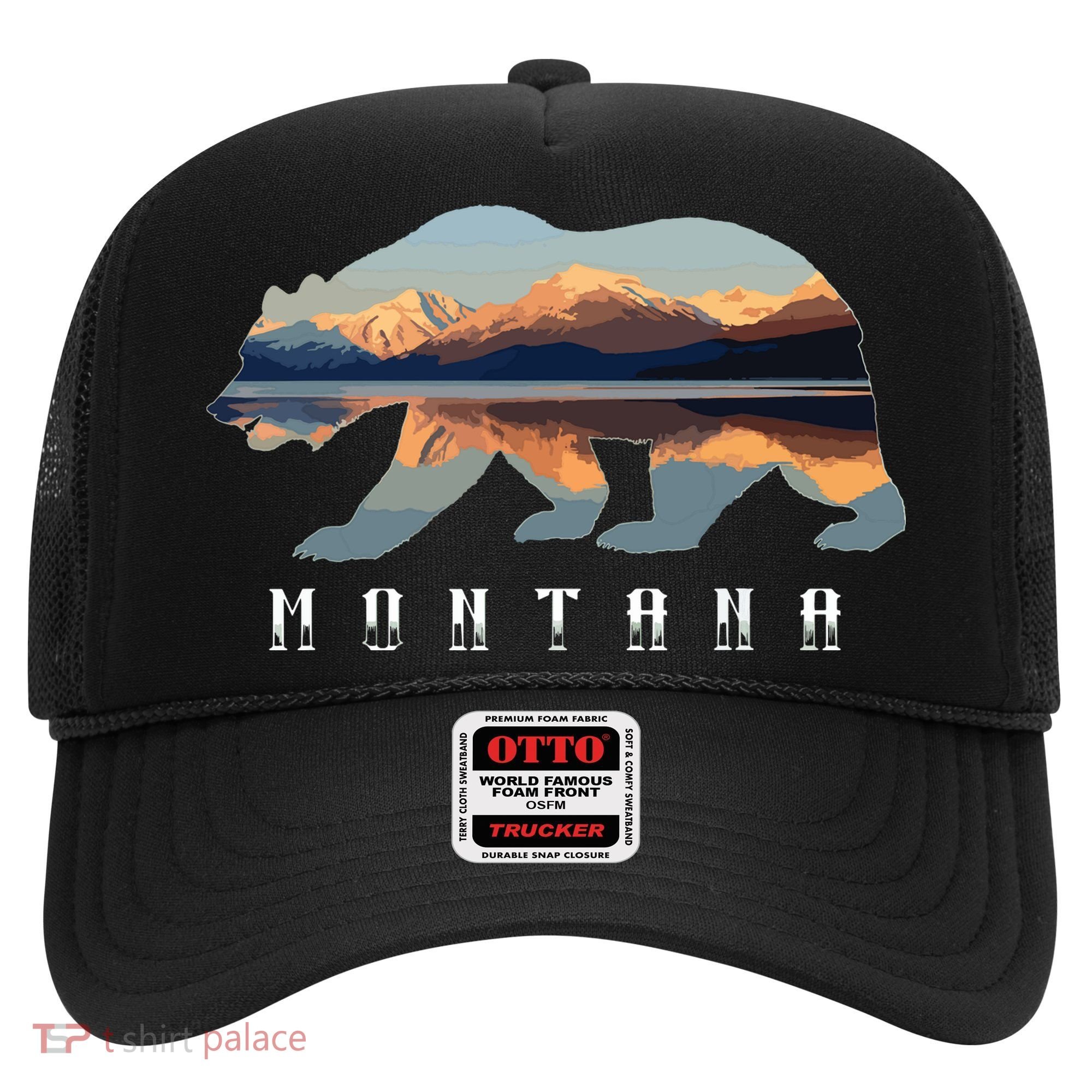 Montana Bear With Glacier National Park Lake Image Souvenir Hat