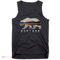 Montana Bear With Glacier National Park Lake Image Souvenir Tank Top thumb 0