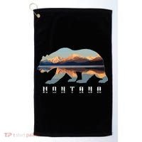 Montana Bear With Glacier National Park Lake Image Souvenir Golf Towel thumb 0