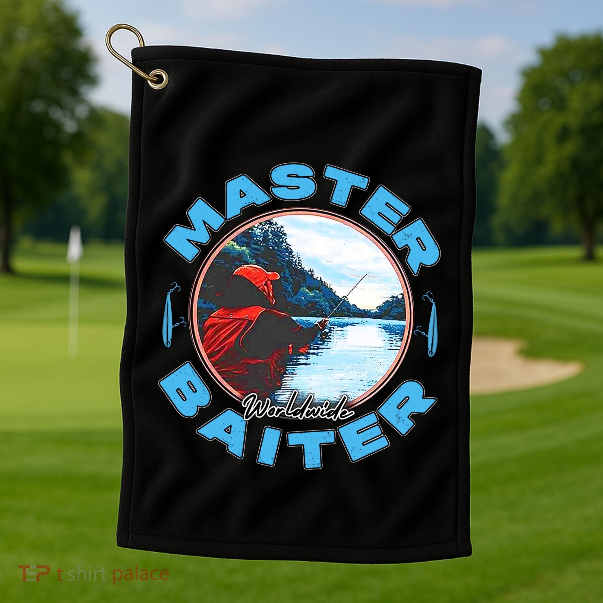 Master Baiter Worldwide Fishing Golf Towel