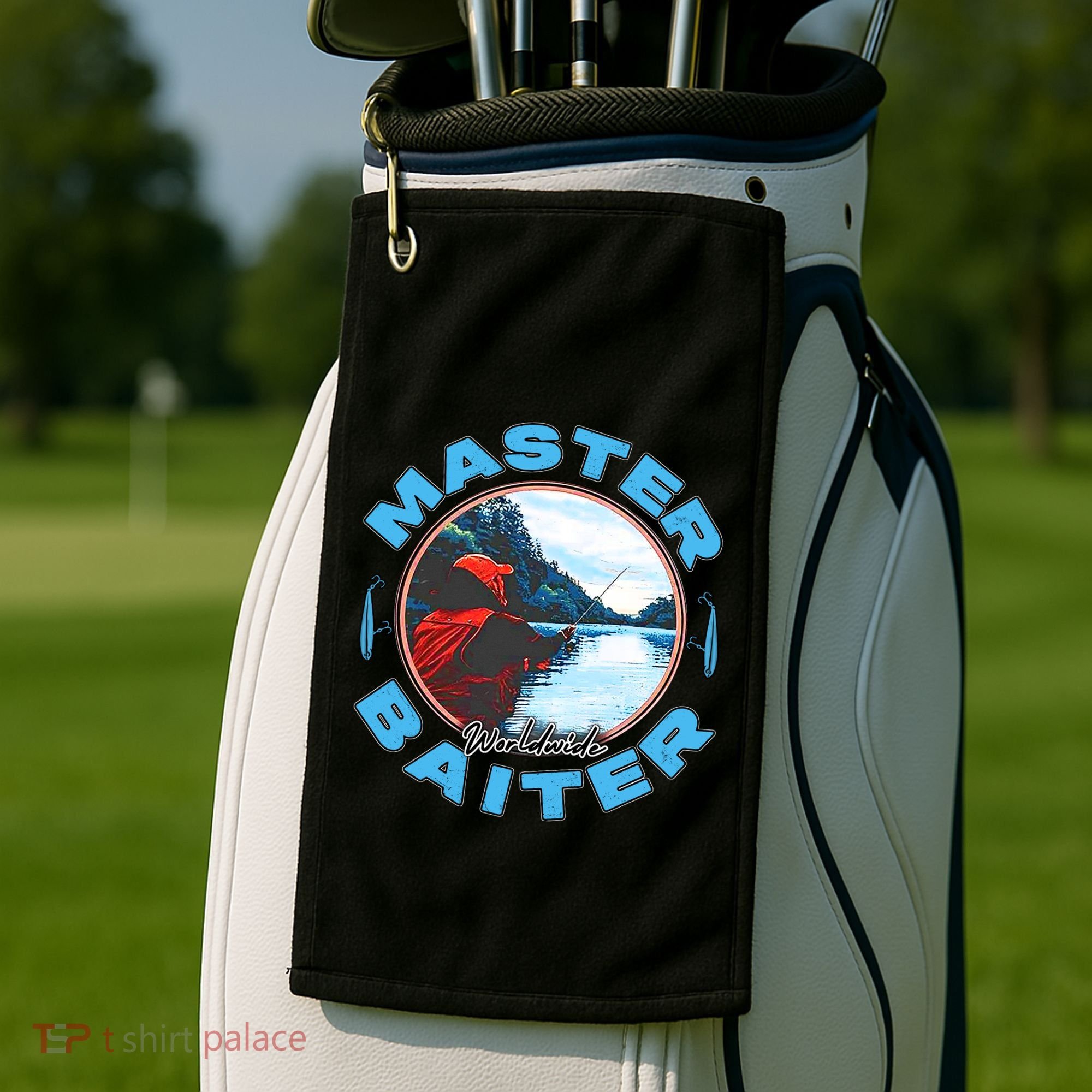 Master Baiter Worldwide Fishing Golf Towel