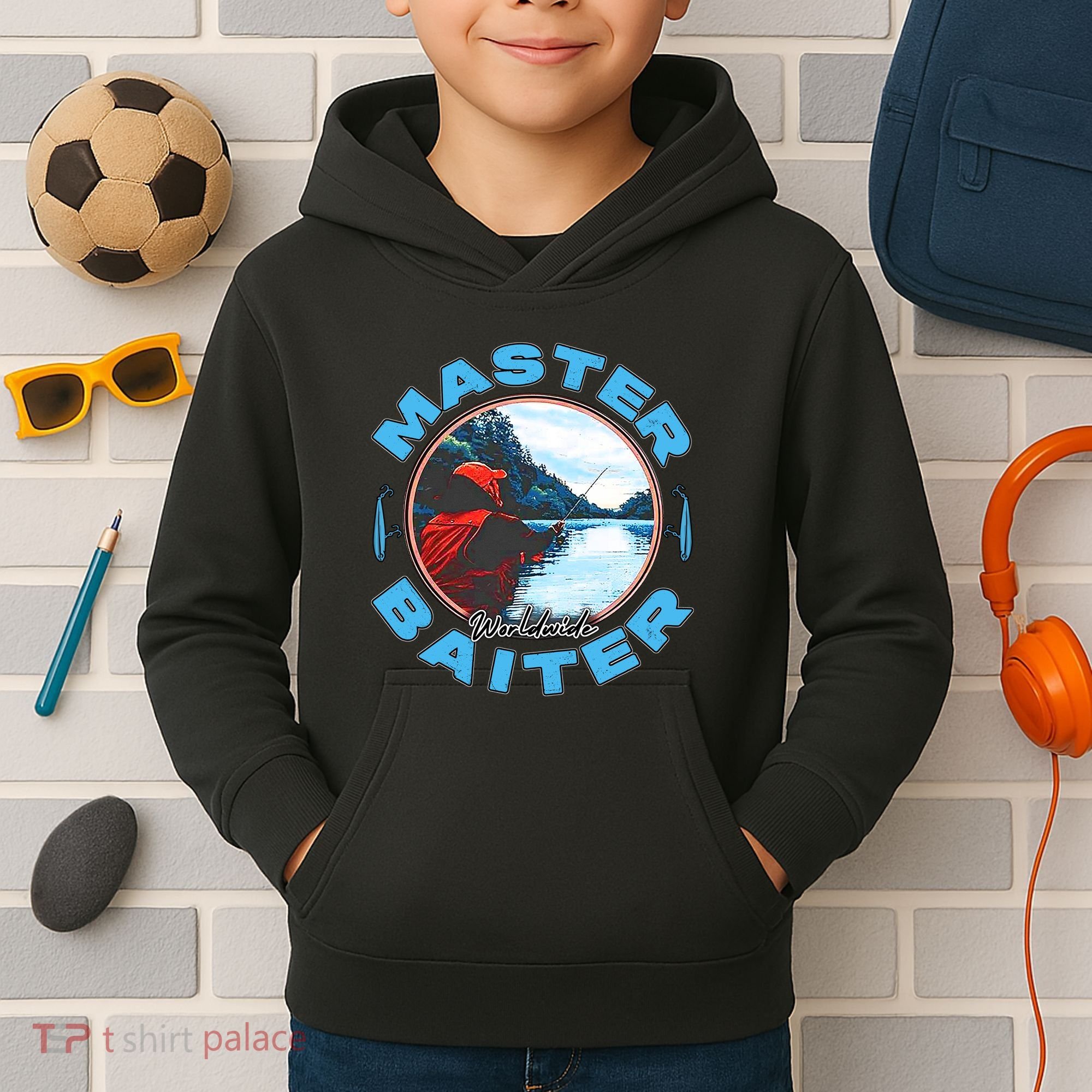 Master Baiter Worldwide Fishing Kids Hoodie