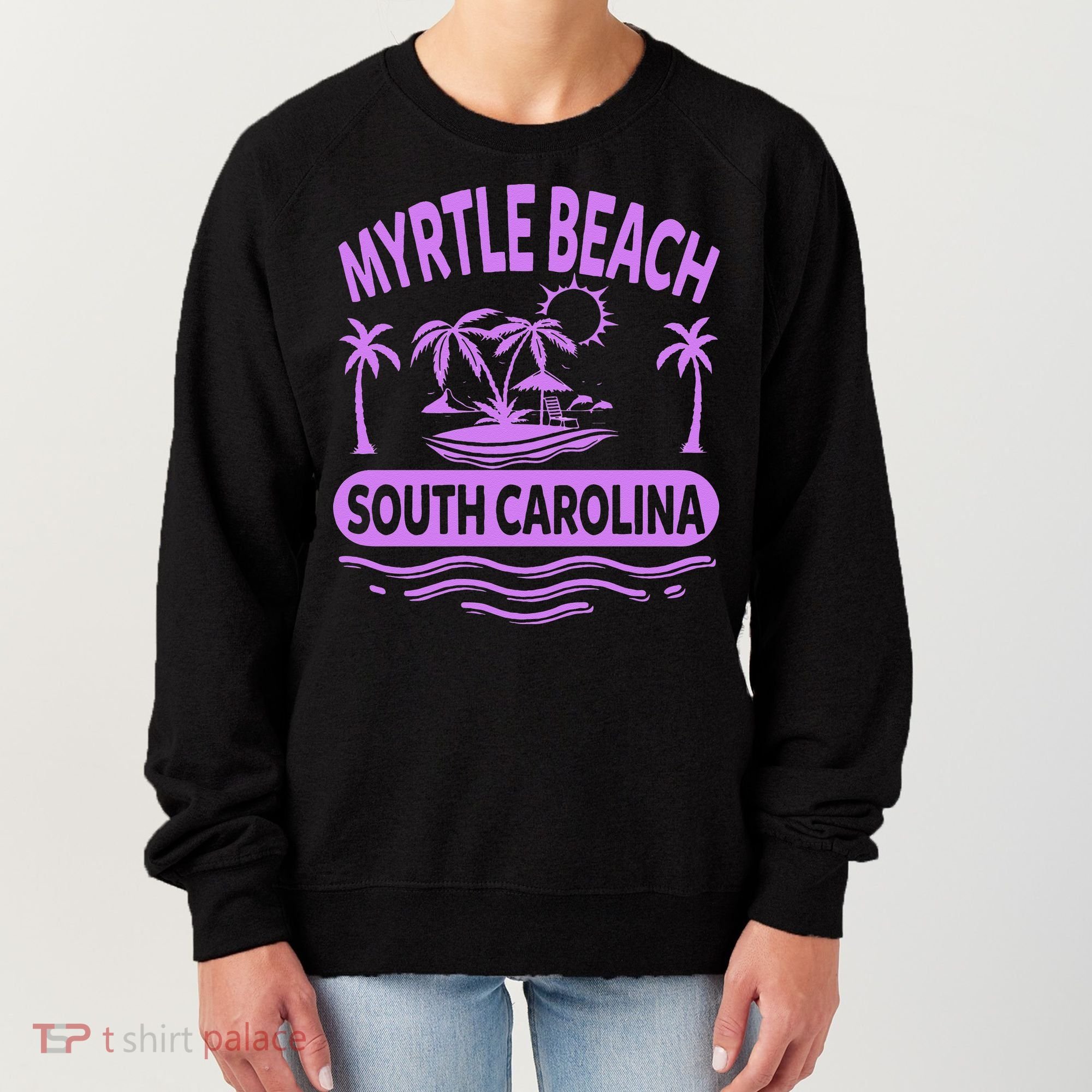 Myrtle Beach Womens Purple South Carolina Beach Vacation Women's Sweatshirt