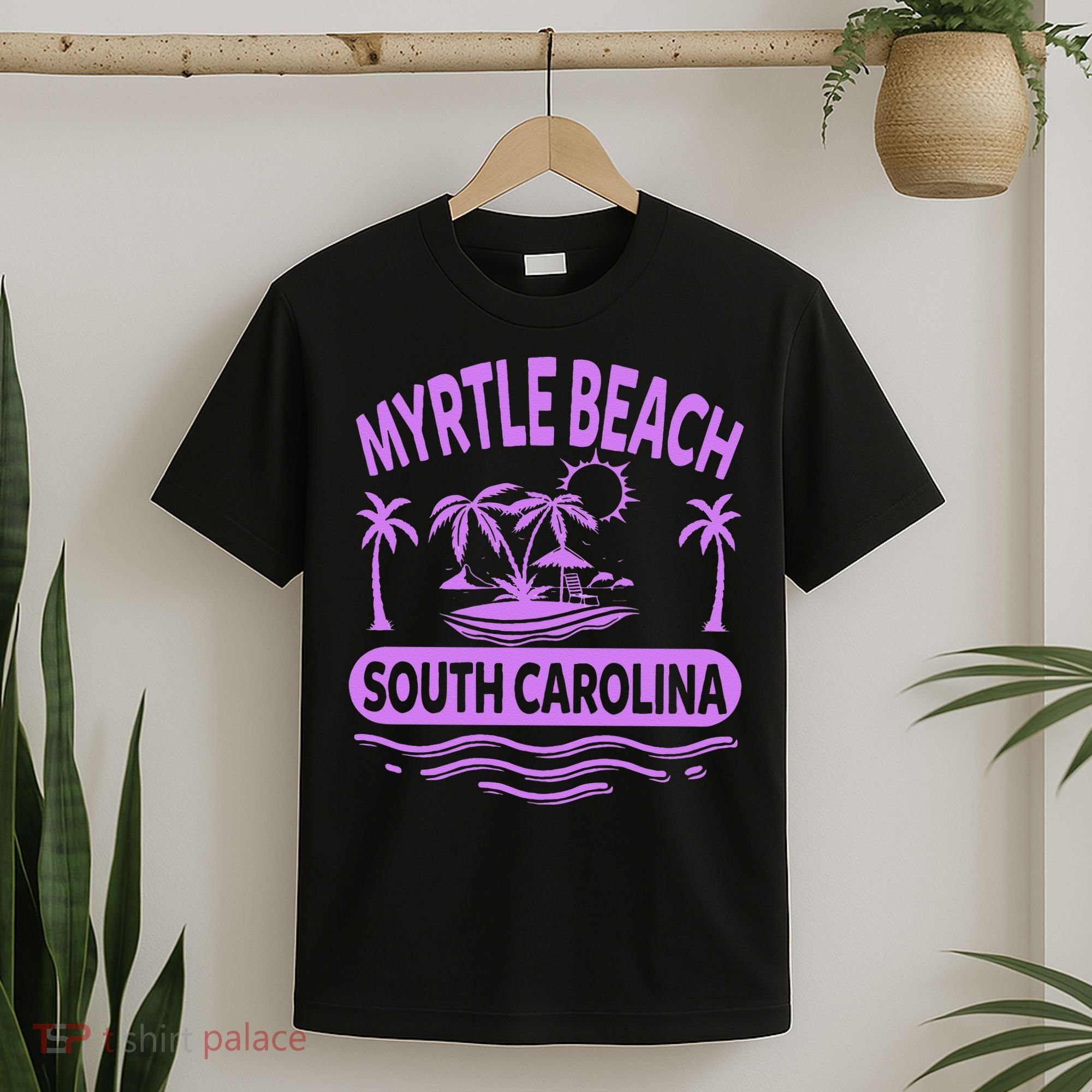 Myrtle Beach Womens Purple South Carolina Beach Vacation T-Shirt
