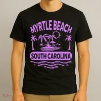 Myrtle Beach Womens Purple South Carolina Beach Vacation T-Shirt thumb 3