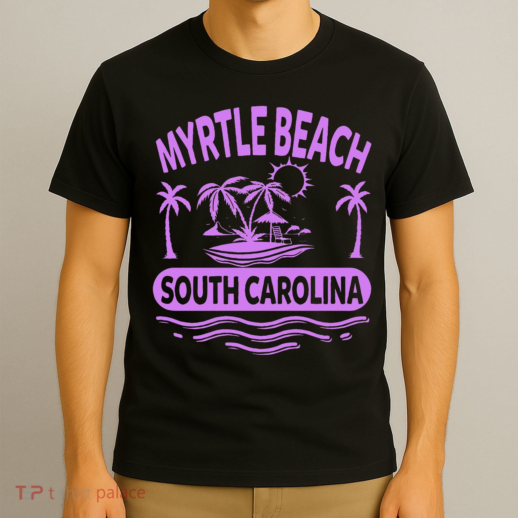 Myrtle Beach Womens Purple South Carolina Beach Vacation T-Shirt