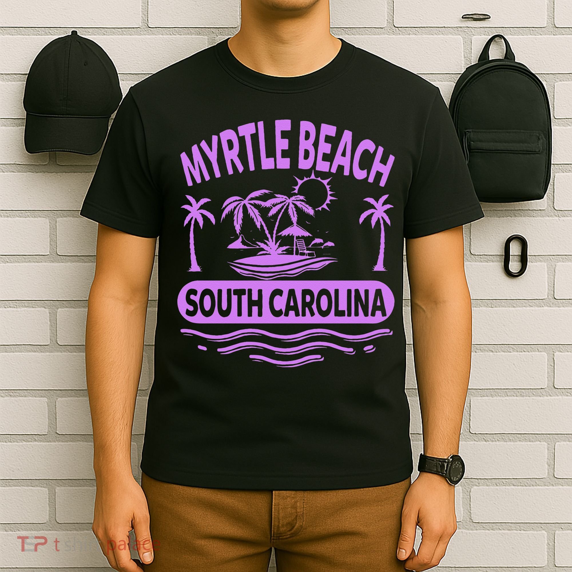 Myrtle Beach Womens Purple South Carolina Beach Vacation T-Shirt