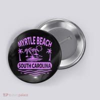 Myrtle Beach Womens Purple South Carolina Beach Vacation Button thumb 0