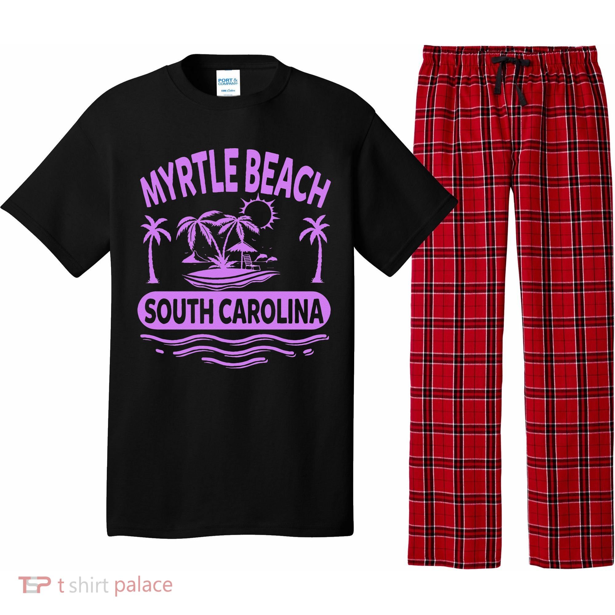 Myrtle Beach Womens Purple South Carolina Beach Vacation Pajama Set