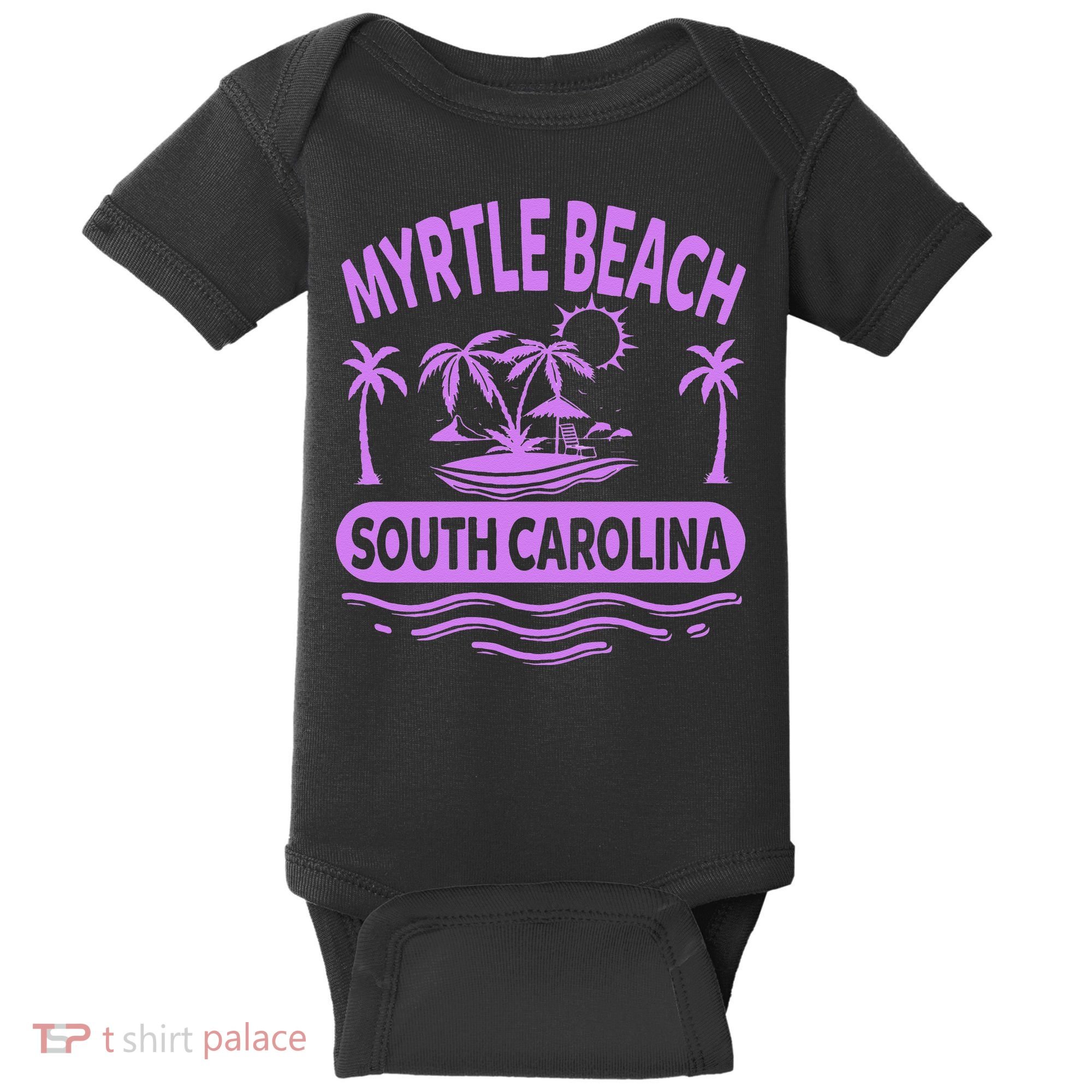 Myrtle Beach Womens Purple South Carolina Beach Vacation Baby Bodysuit