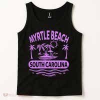 Myrtle Beach Womens Purple South Carolina Beach Vacation Tank Top thumb 2