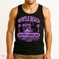 Myrtle Beach Womens Purple South Carolina Beach Vacation Tank Top thumb 3