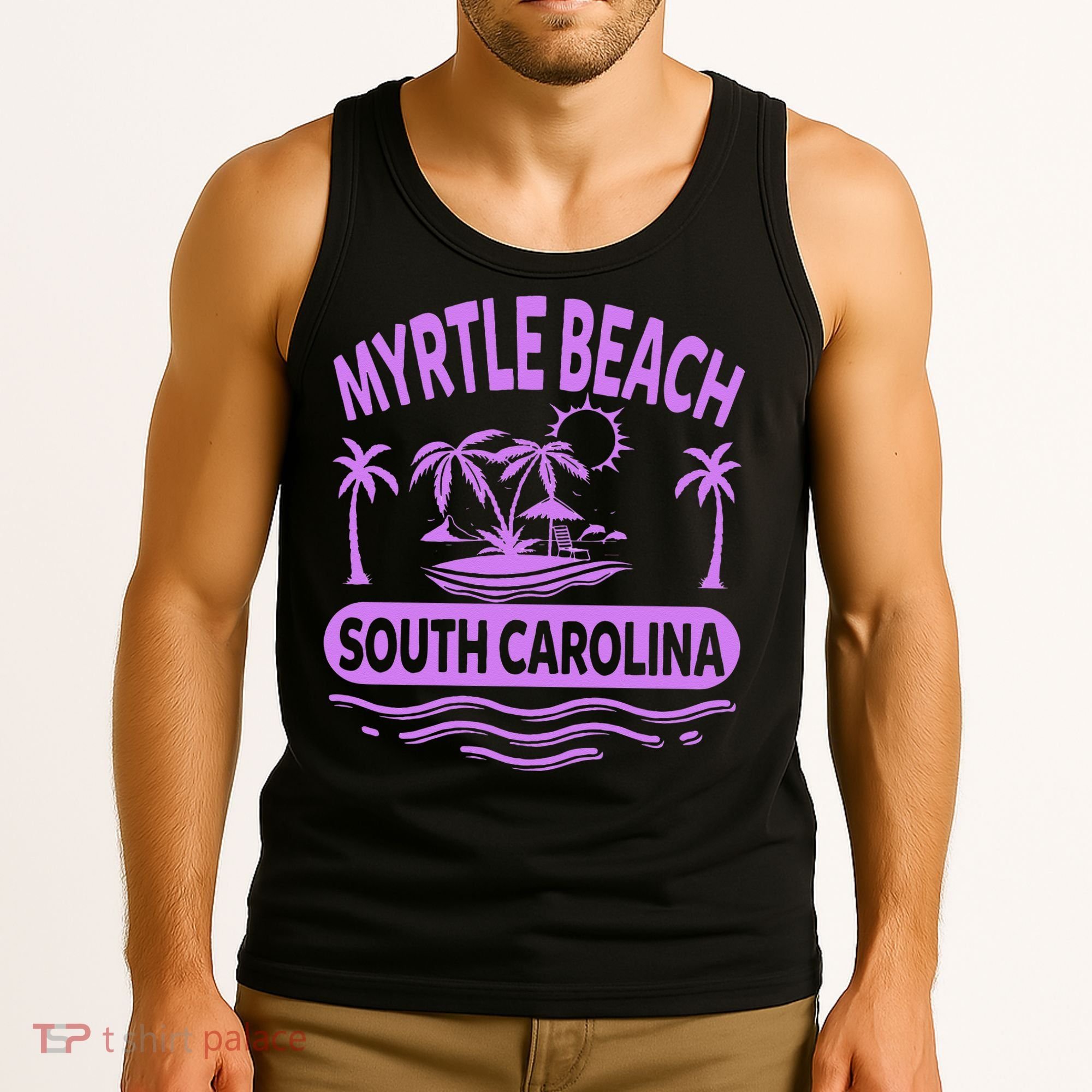 Myrtle Beach Womens Purple South Carolina Beach Vacation Tank Top