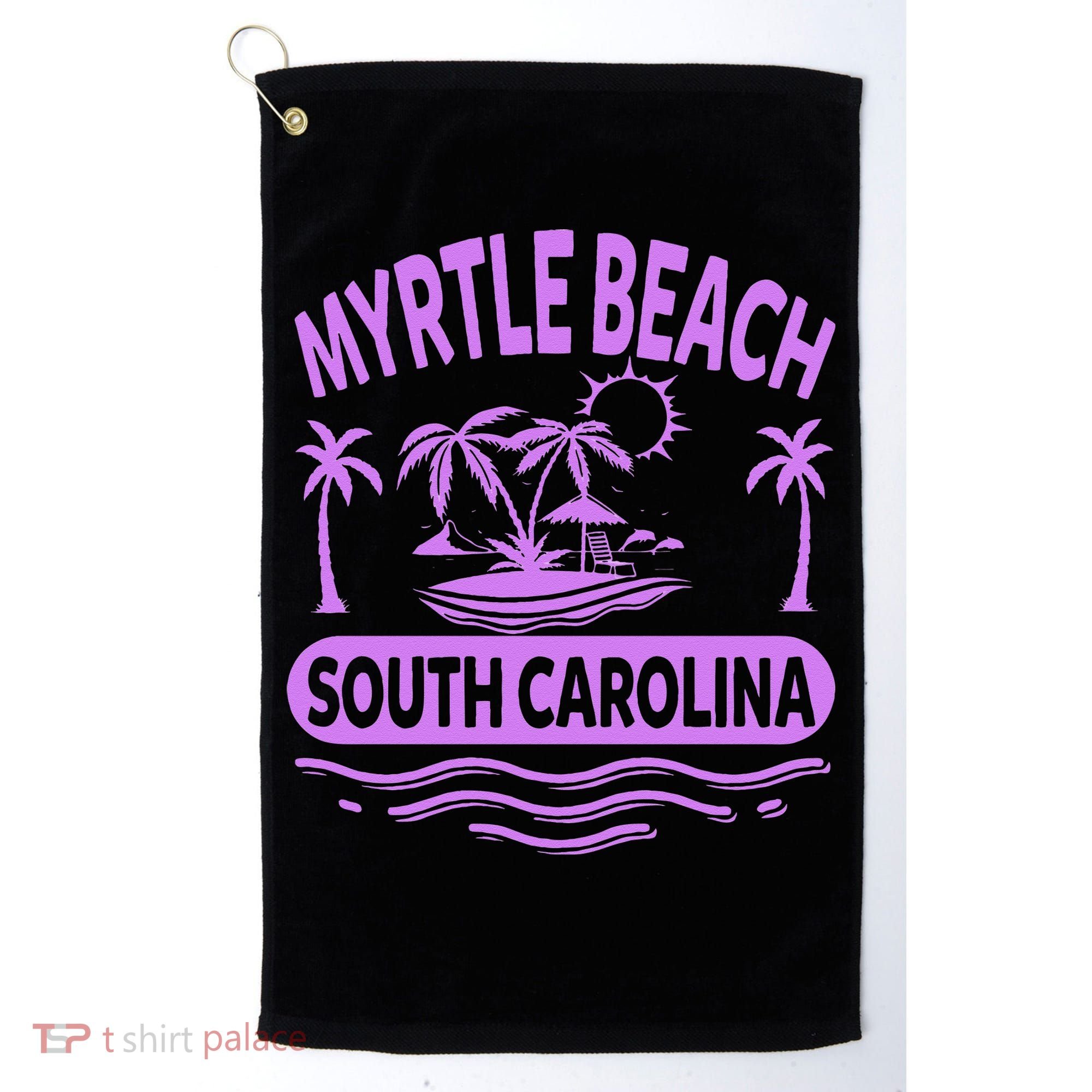 Myrtle Beach Womens Purple South Carolina Beach Vacation Golf Towel