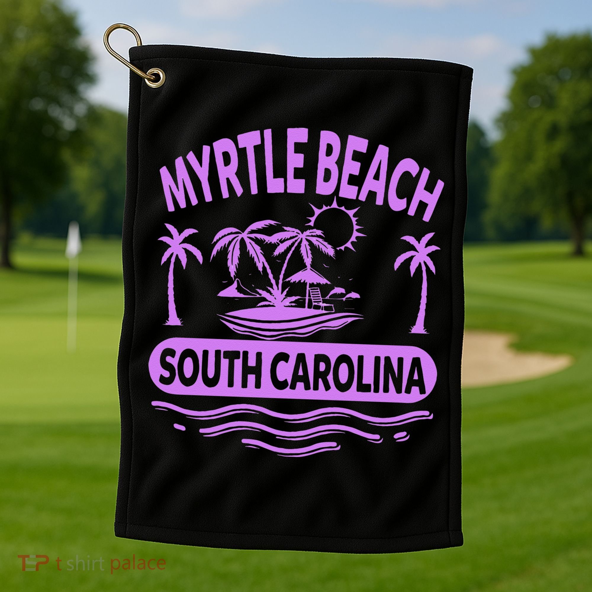 Myrtle Beach Womens Purple South Carolina Beach Vacation Golf Towel