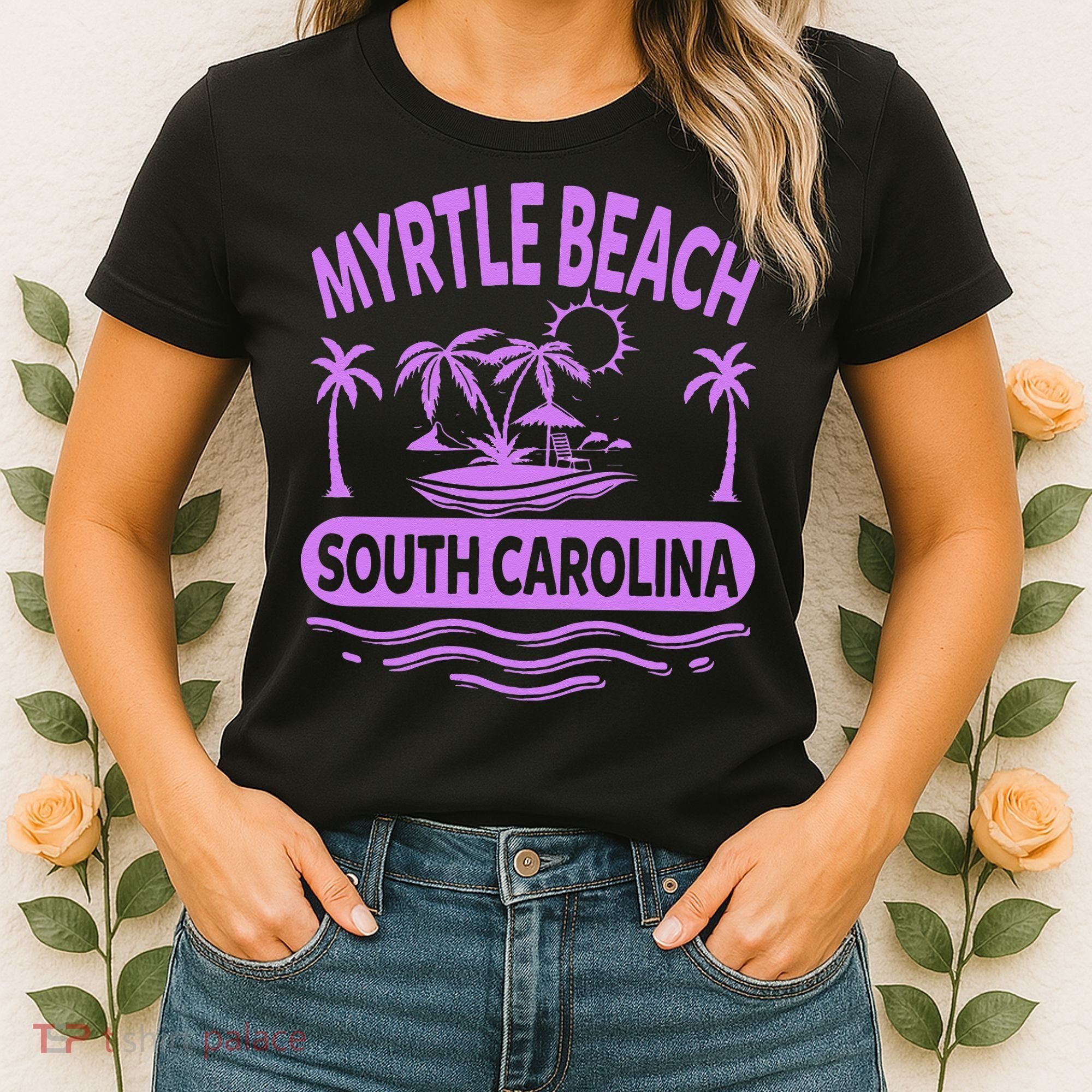 Myrtle Beach Womens Purple South Carolina Beach Vacation Women's T-Shirt