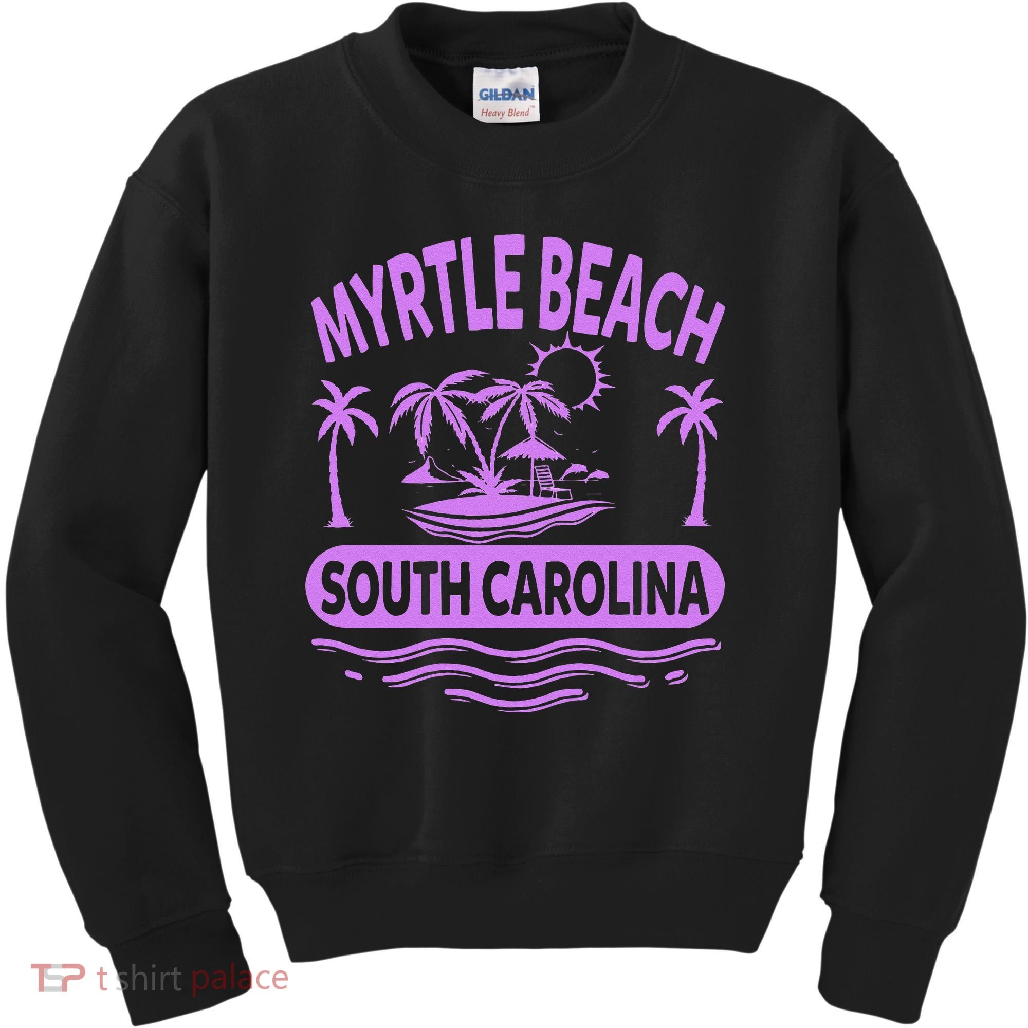 Myrtle Beach Womens Purple South Carolina Beach Vacation Kids Sweatshirt